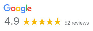 google logo with our review count and 4.9 out 5 Star rating