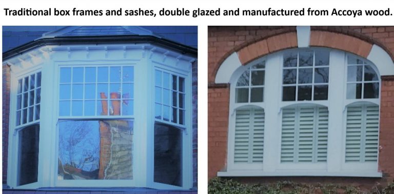 labeled photos of two box sash windows